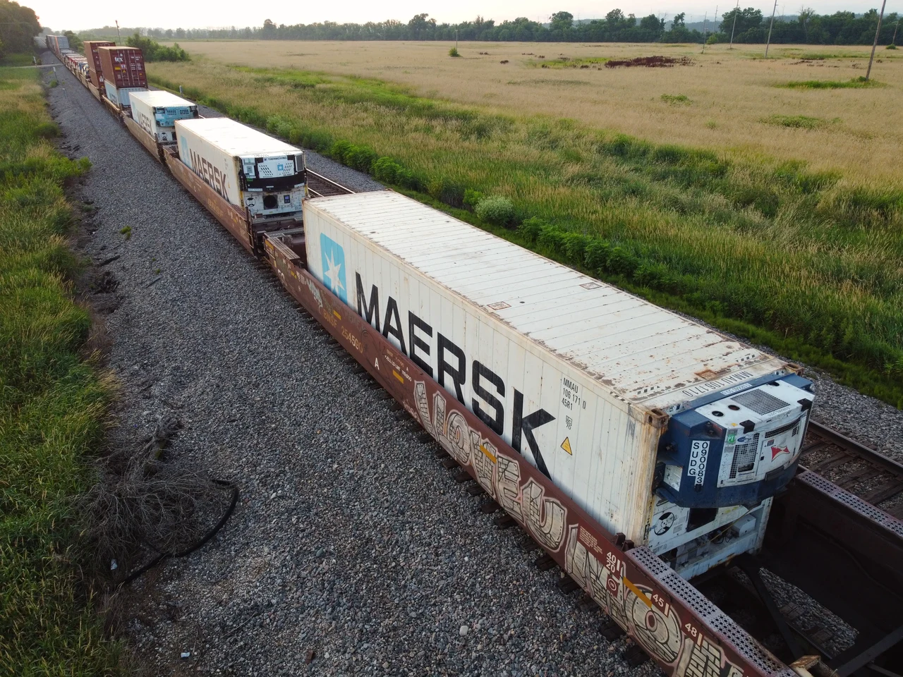 Contenedores frigoríficos transportados en tren